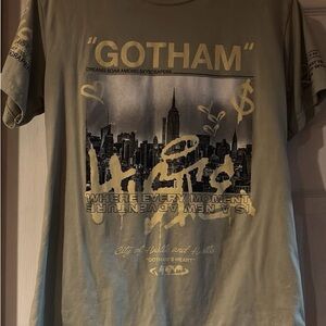 Gotham Cityscape Kids Tee - Olive